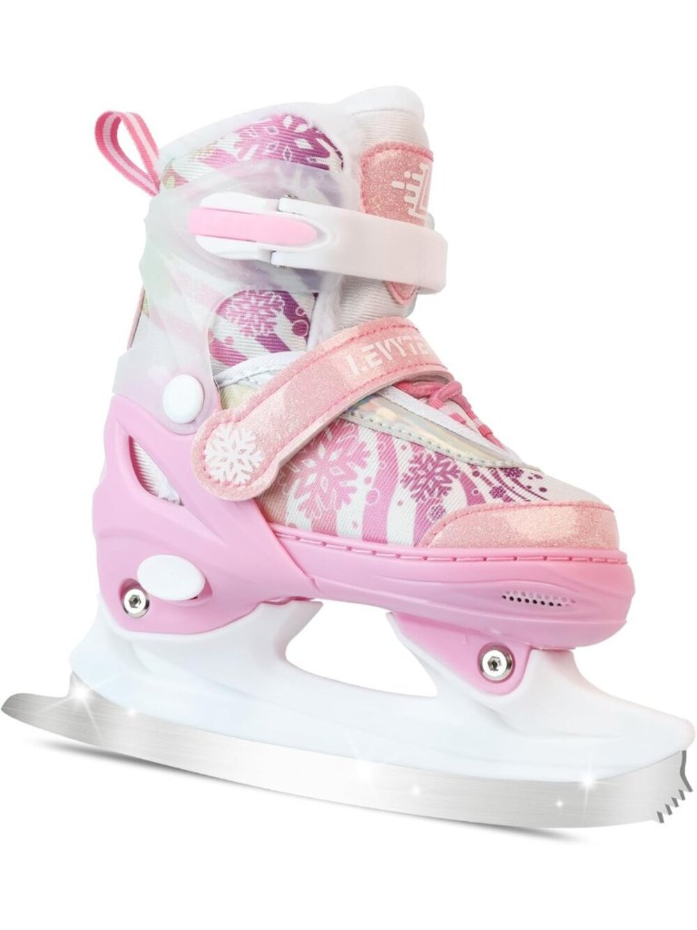 Adjustable Ice Skates for Kids - Warm Fleece Lined, 4 Sizes, Ankle Support